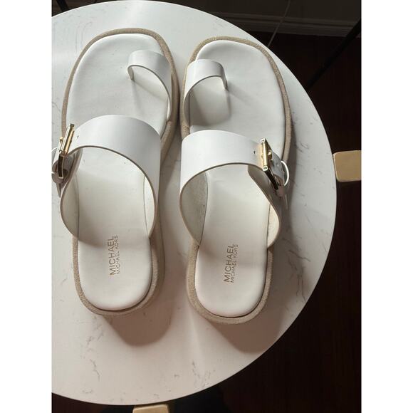 Michael Kors Selah Leather Slide Sandal white - Picture 1 of 6